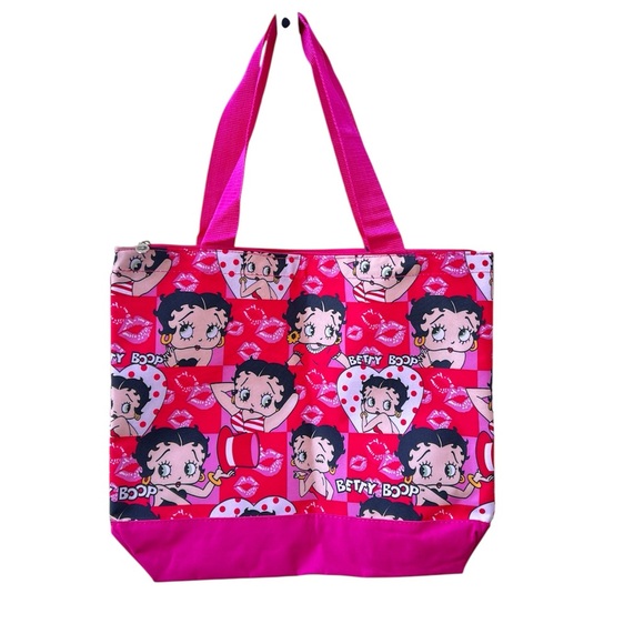 Betty‎ Boop Printed Pink Red Y2K Tote Shoulder Bag New - Picture 1 of 3